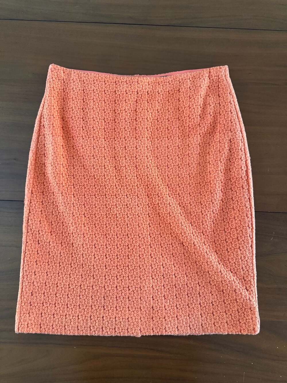 Ann Taylor Orange Floral Embroidered Pencil Skirt Size 12 - Picture 1 of 5